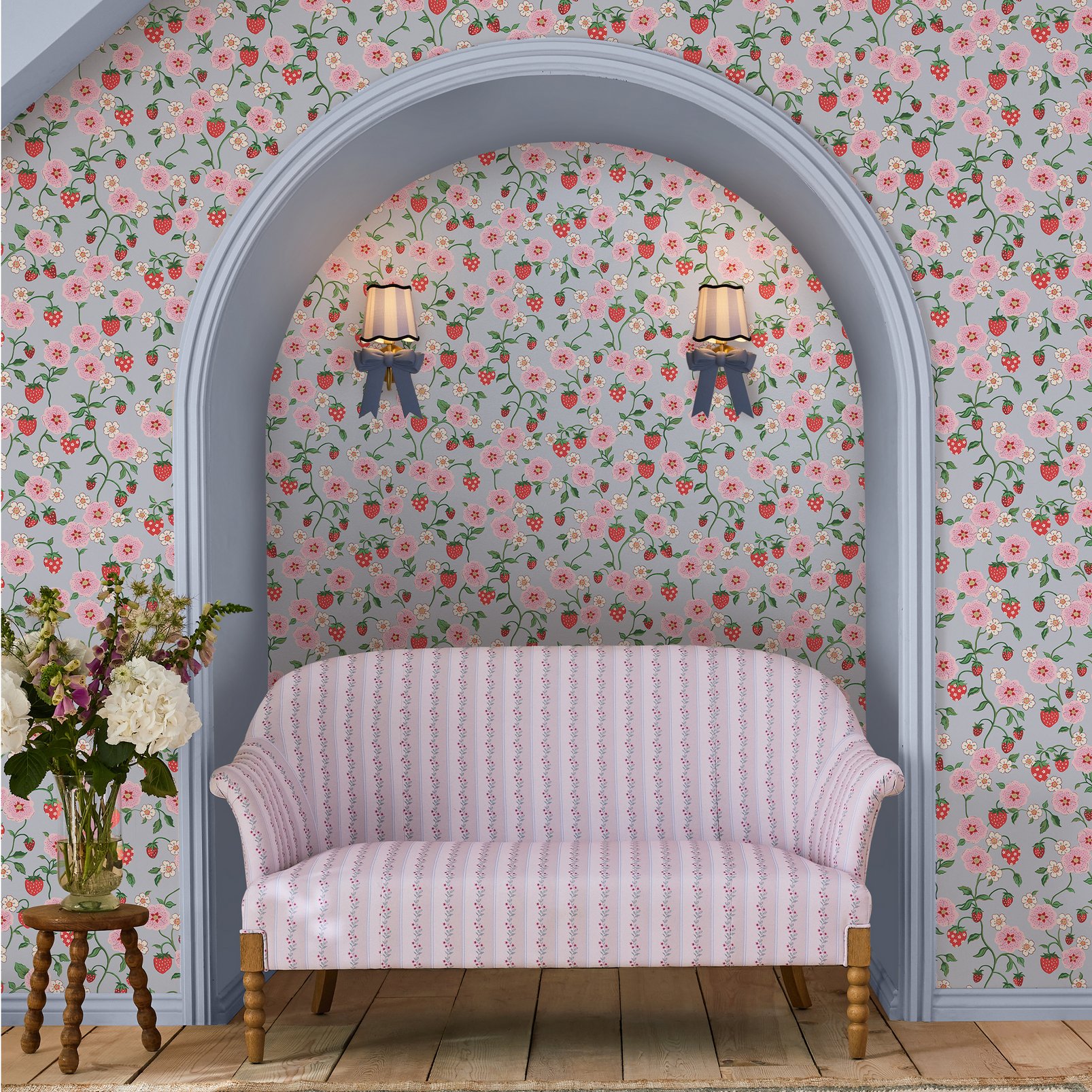 Cath Kidston Strawberry Summer Wallpaper | Multi | Cath Kidston